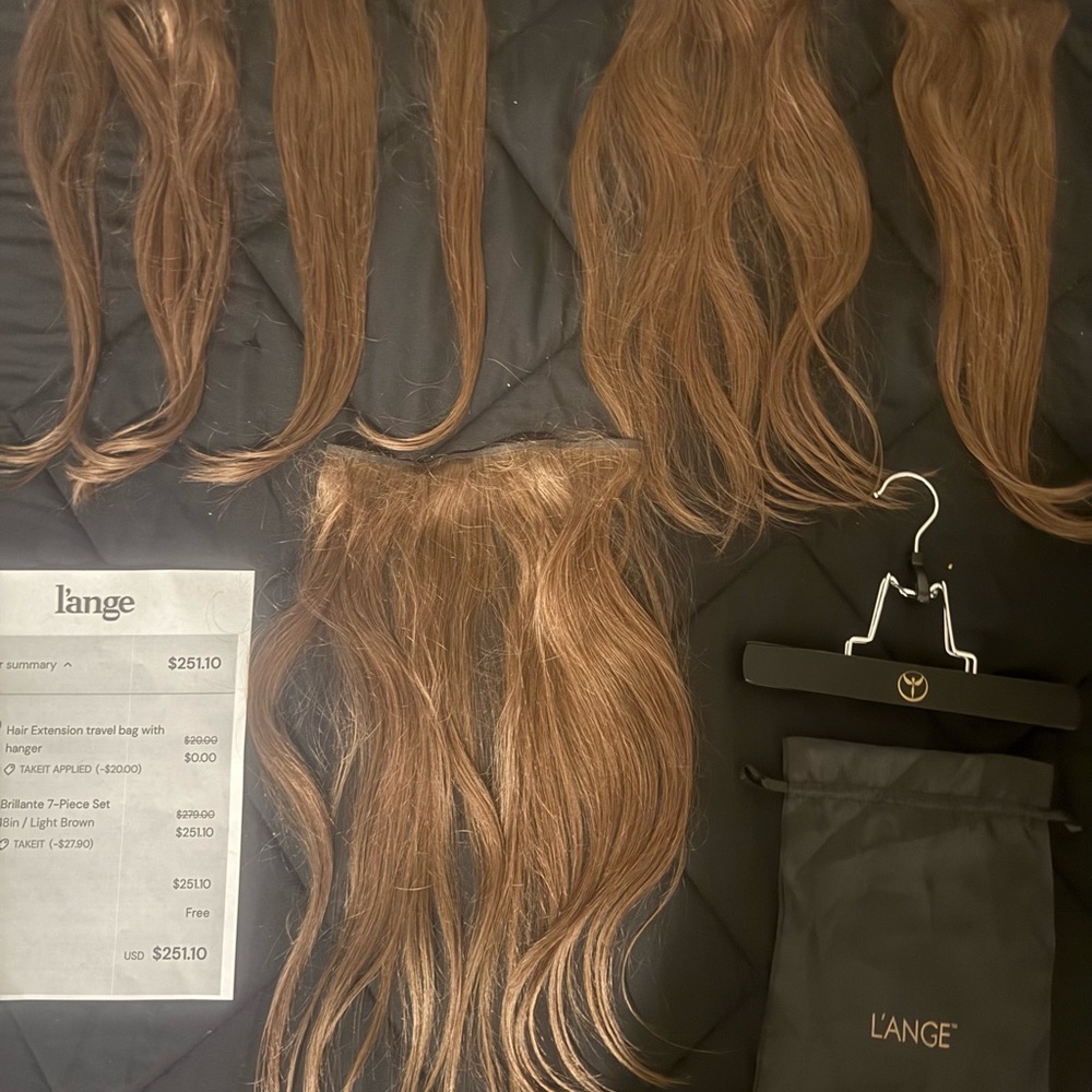 Lange light brown 7 piece clip in  Hair Extensions/18” human hair